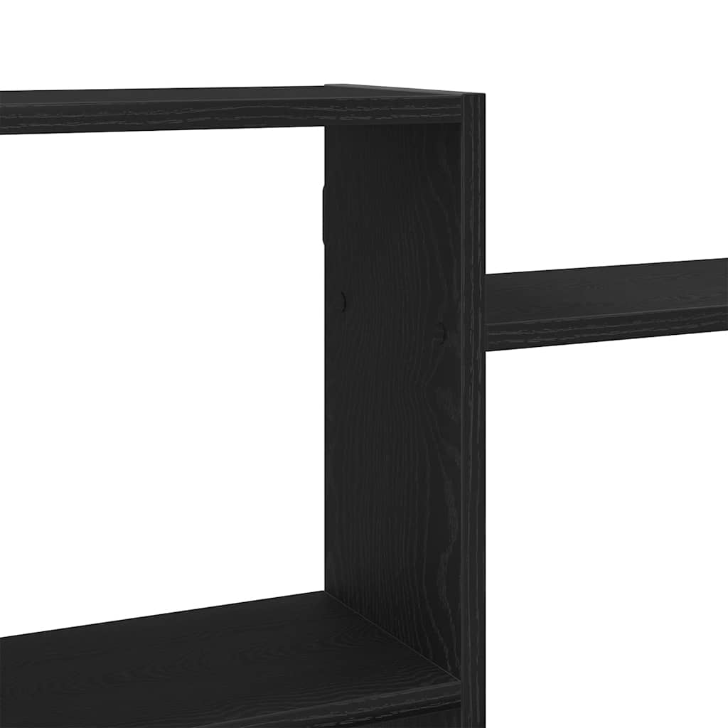 Wall Shelf Black Oak 159x18x65 cm Engineered Wood