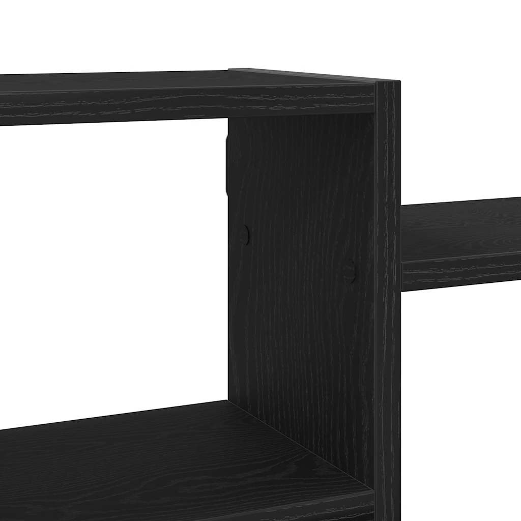 Wall Shelf Black Oak 129x18x42 cm Engineered Wood