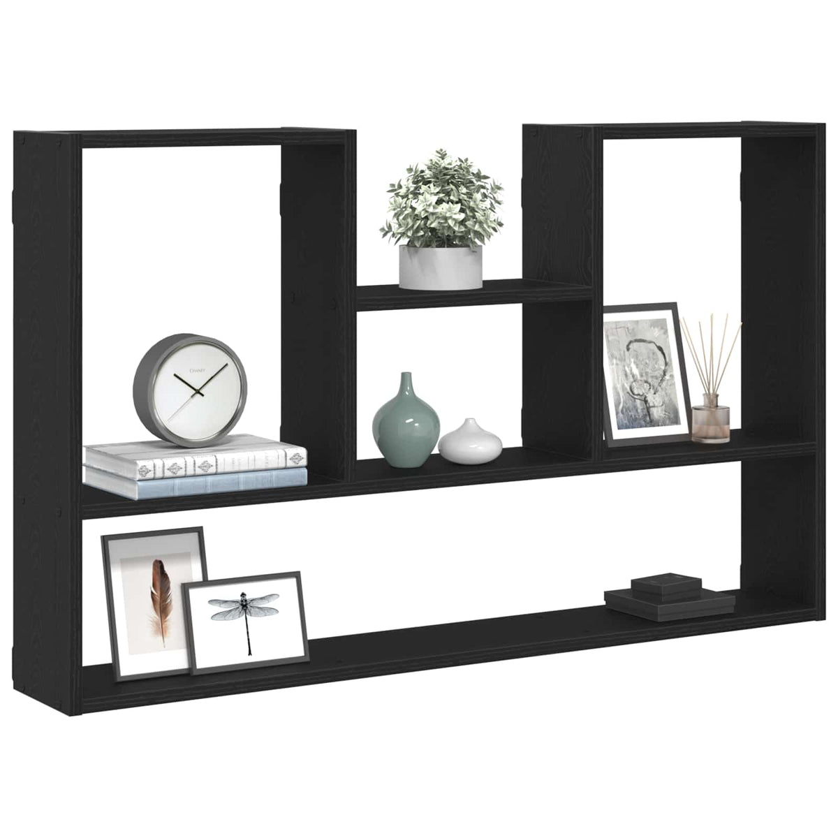Wall Shelf Black Oak 99x15x60 cm Engineered Wood