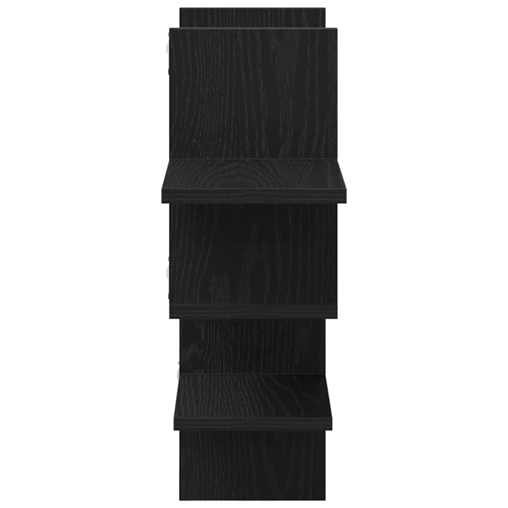 Wall Shelf Black Oak 124,5x18x60,5 cm Engineered Wood
