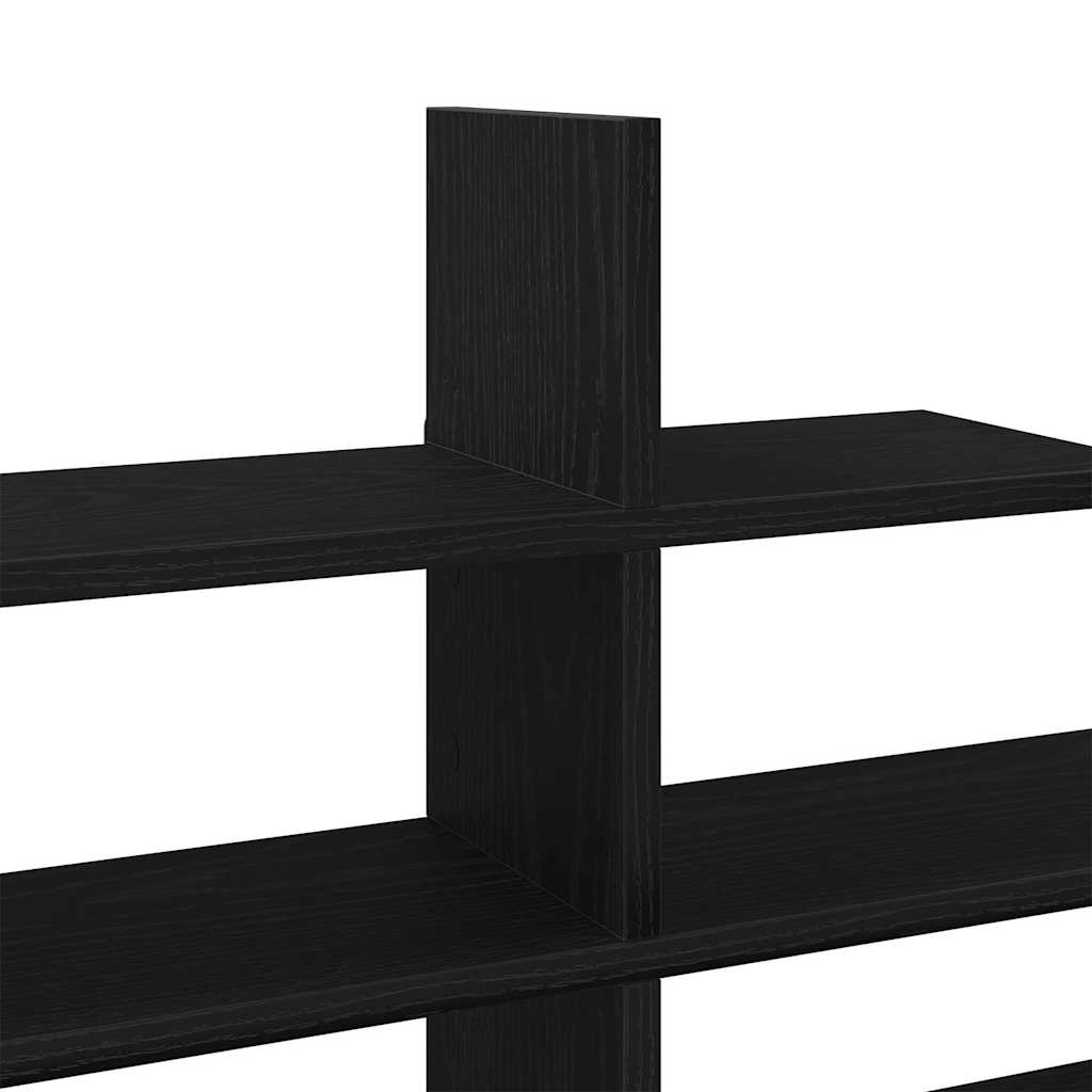Wall Shelf Black Oak 124,5x18x60,5 cm Engineered Wood