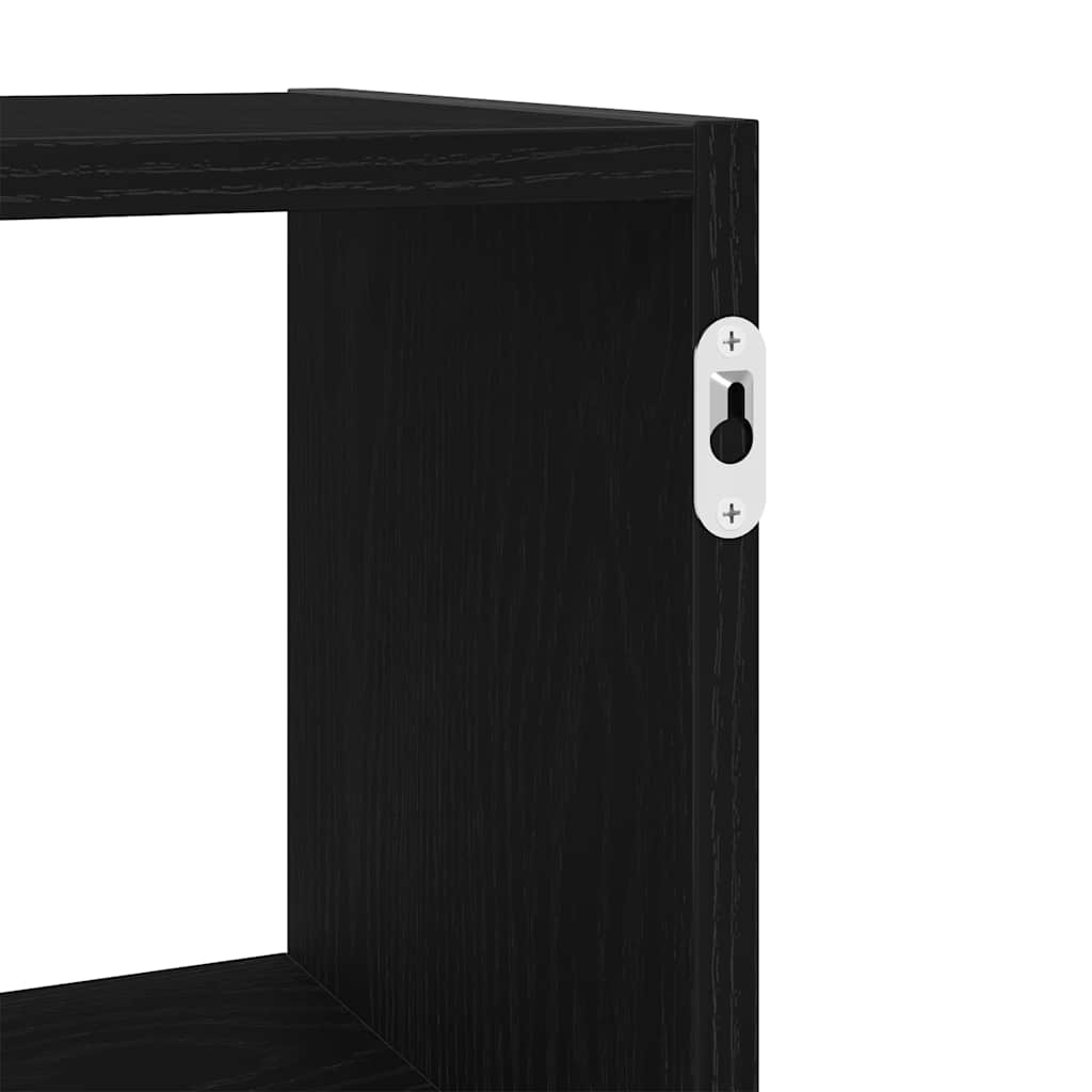 Wall Shelf Black Oak 100x25x50 cm Engineered Wood