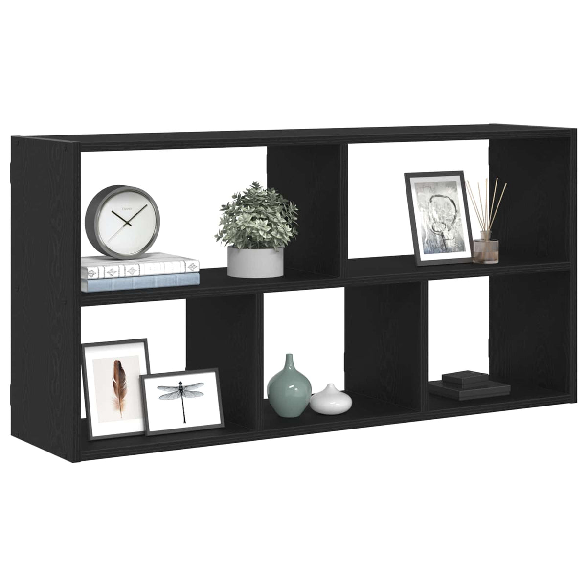 Wall Shelf Black Oak 100x25x50 cm Engineered Wood