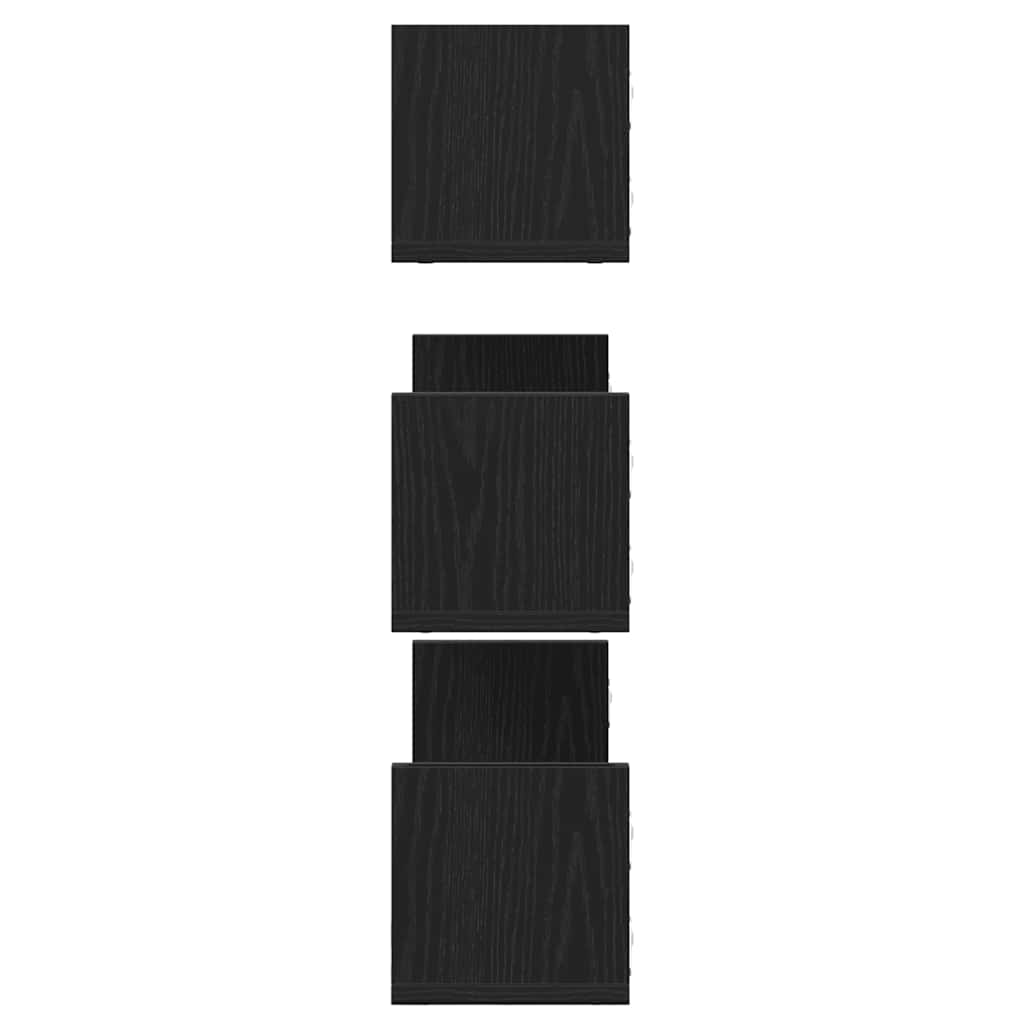Wall Shelves 3 pcs Black Oak 58x18x18 cm Engineered Wood