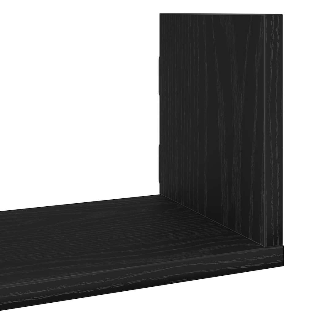 Wall Shelves 3 pcs Black Oak 58x18x18 cm Engineered Wood