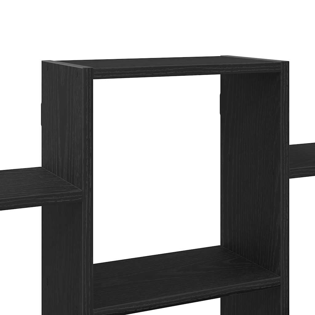 Wall Shelf Black Oak 159x18x66 cm Engineered Wood