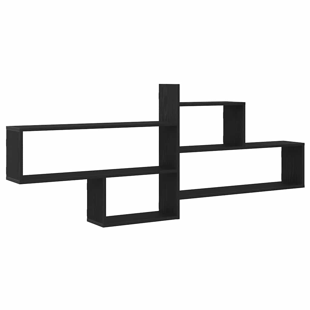 Wall Shelf Black Oak 167.5x18x68 cm Engineered Wood