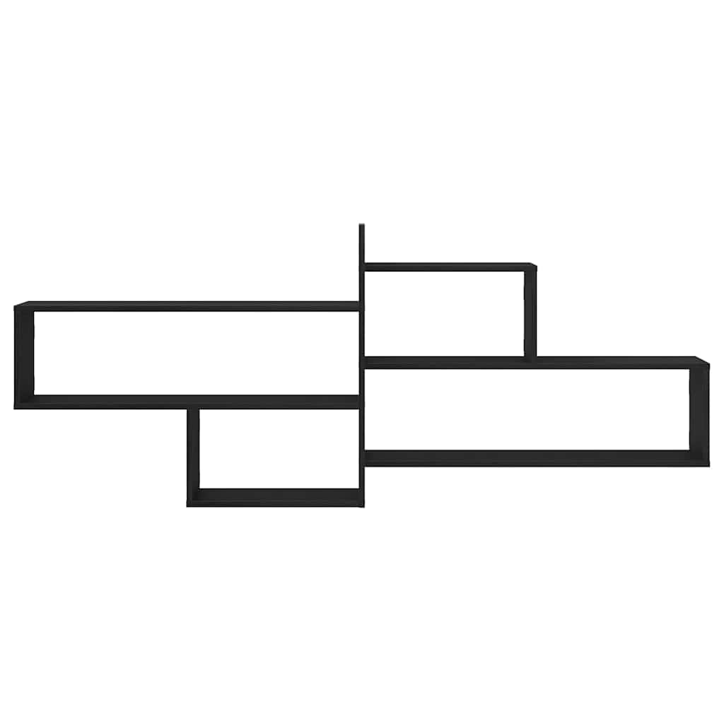 Wall Shelf Black Oak 167.5x18x68 cm Engineered Wood