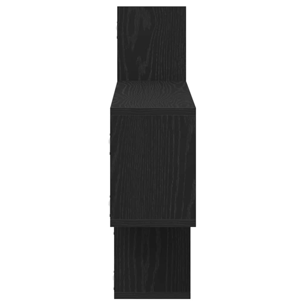 Wall Shelf Black Oak 167.5x18x68 cm Engineered Wood