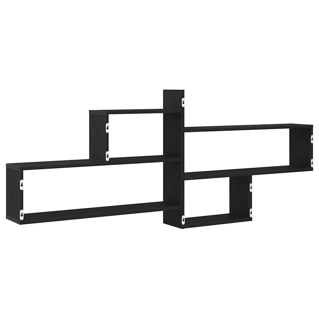 Wall Shelf Black Oak 167,5x18x68 cm Engineered Wood