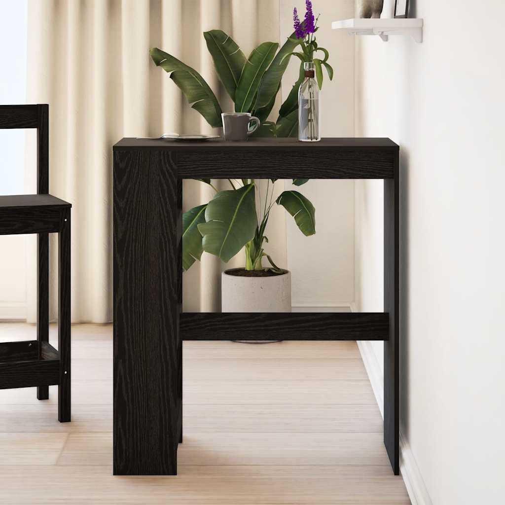 Bar Table with Racks Black Oak 90x40x103,5 cm Engineered Wood