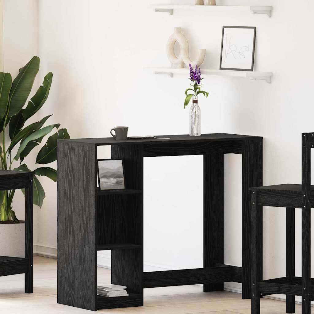 Bar Table Black Oak 124 x 46 x 103.5 cm Engineered Wood