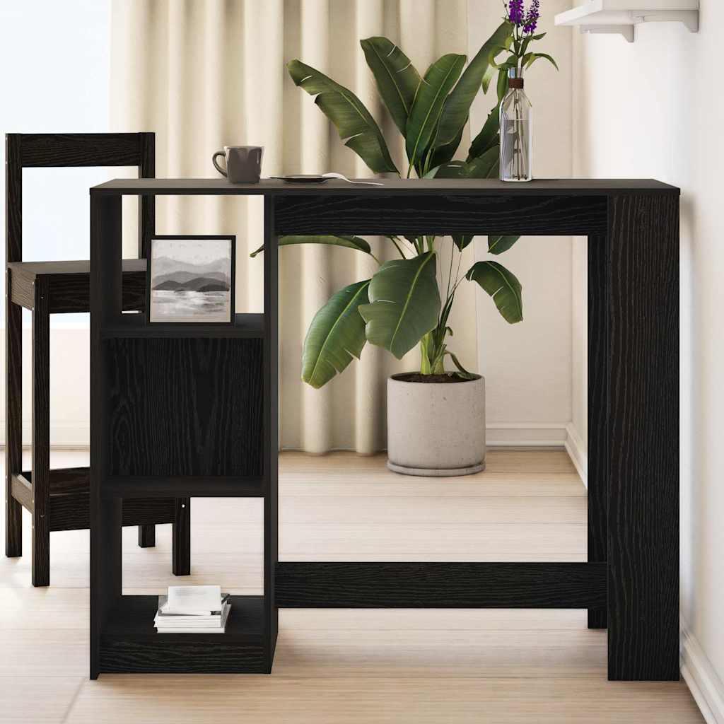 Bar Table Black Oak 124 x 46 x 103.5 cm Engineered Wood