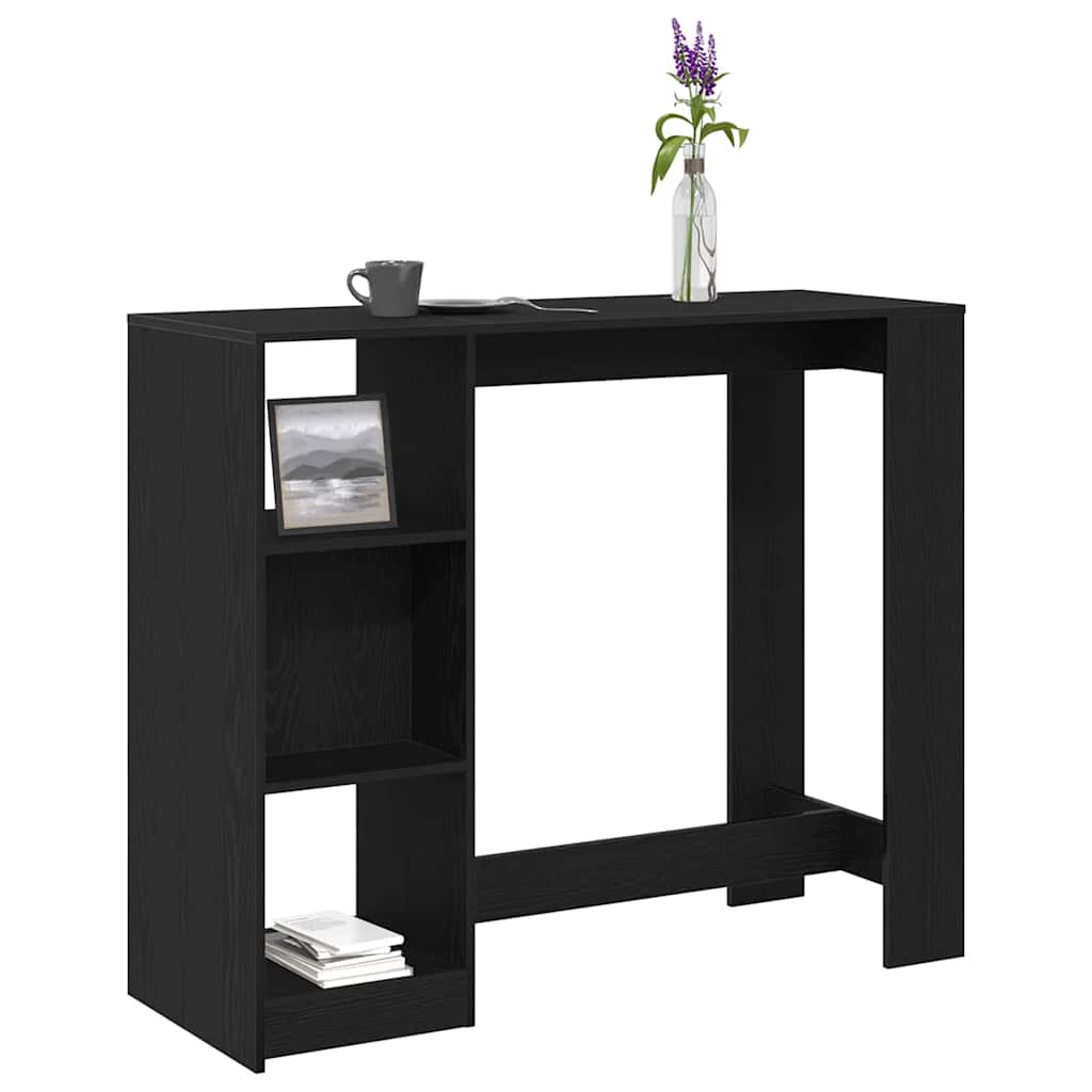 Bar Table Black Oak 124 x 46 x 103.5 cm Engineered Wood