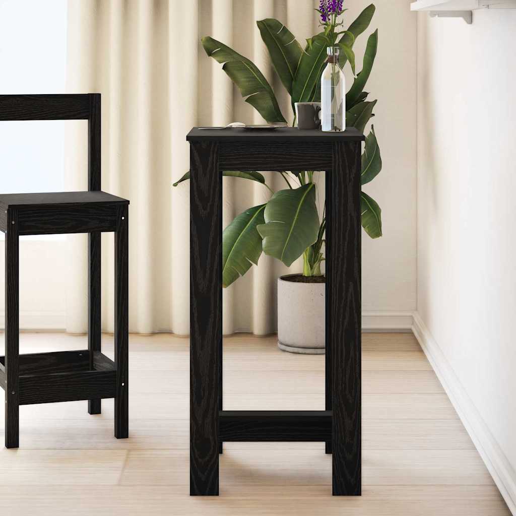 Bar Table Black Oak 51 x 50 x 103.5 cm Engineered Wood