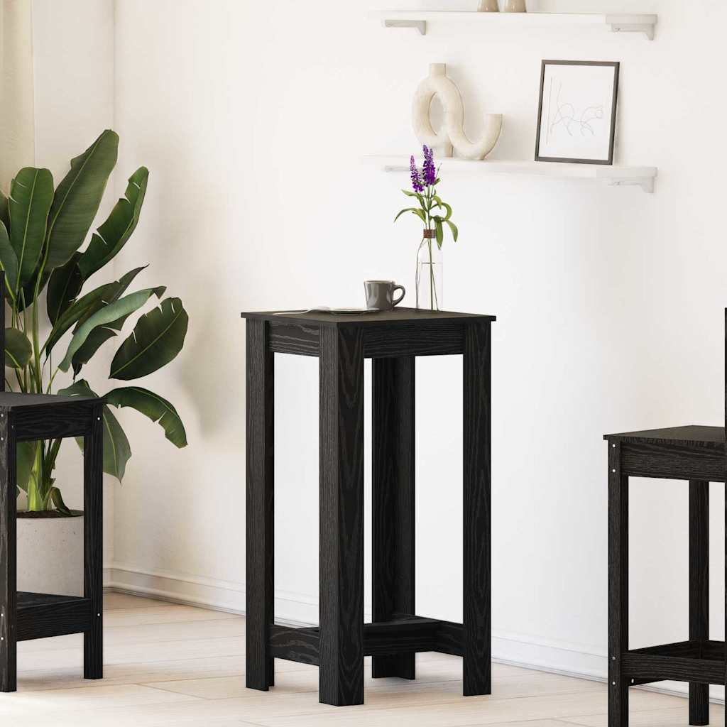 Bar Table Black Oak 51 x 50 x 103.5 cm Engineered Wood