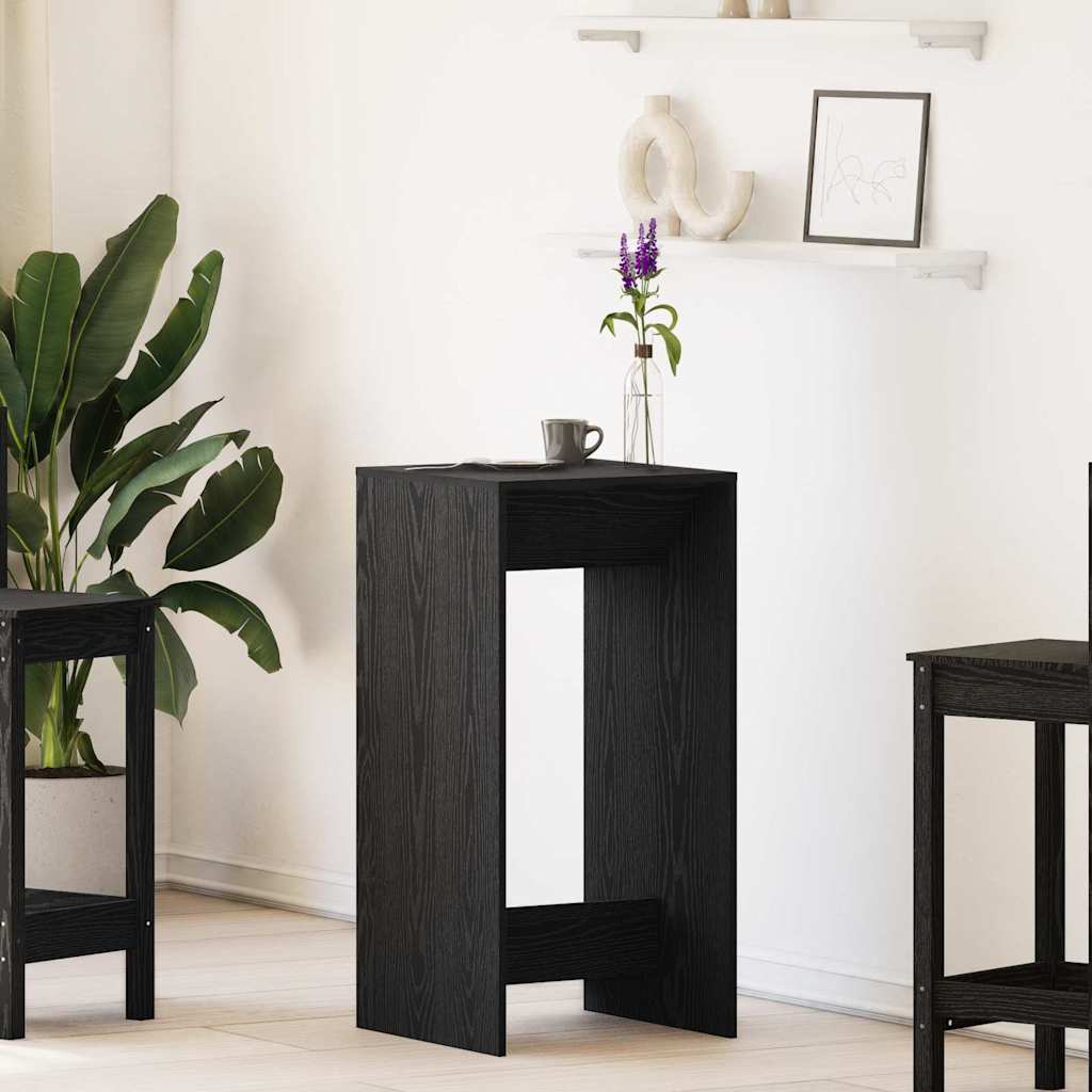 Bar Table Black Oak 51 x 50 x 103.5 cm Engineered Wood