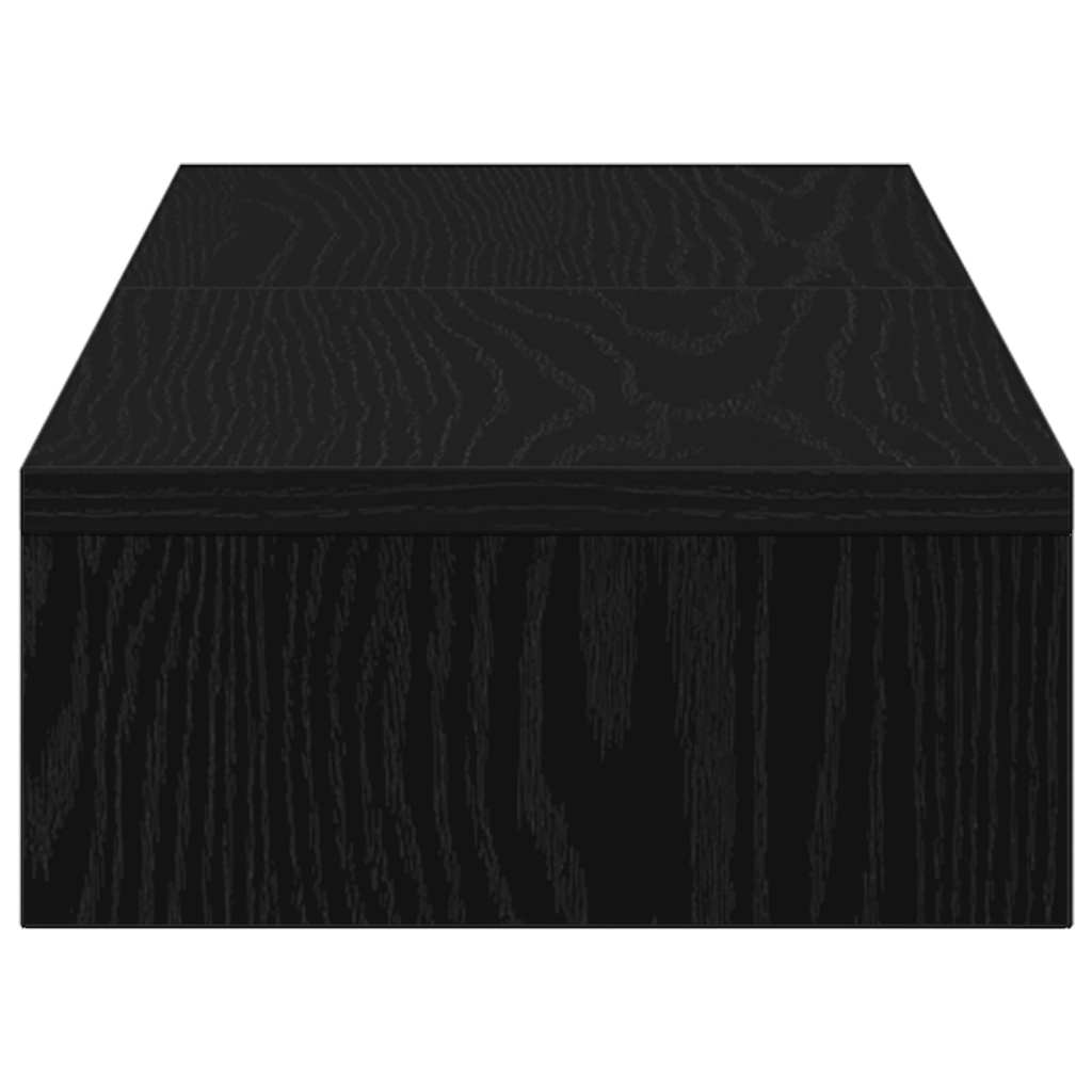 Monitor Stand Riser Adjustable Black Oak 80x24x10.5 cm