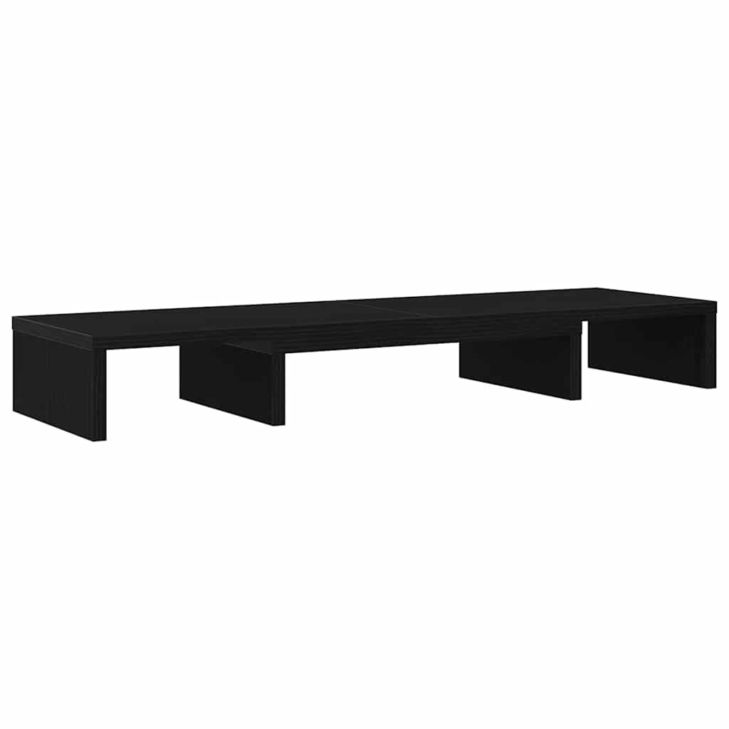 Monitor Stand Riser Adjustable Black Oak 80x24x10,5 cm