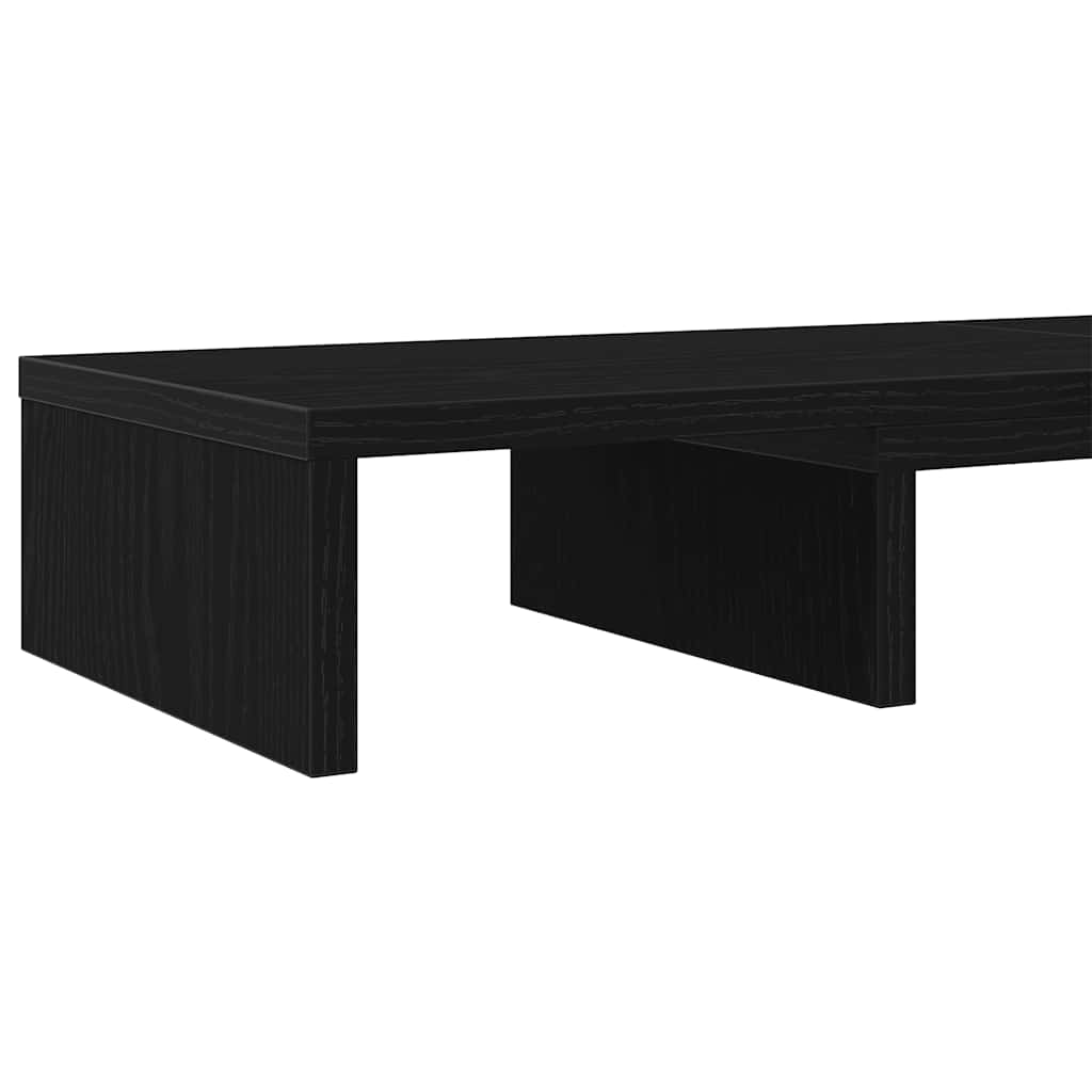 Monitor Stand Riser Adjustable Black Oak 80x24x10,5 cm
