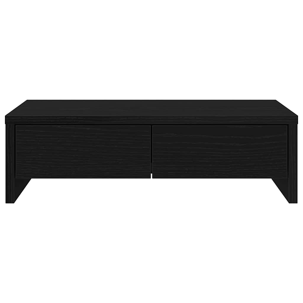 Monitor Stand with Drawers Black Oak 50x27x15cm Engineered Wood