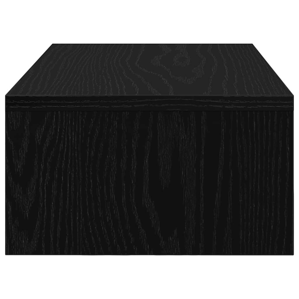 Monitor Stand with Drawers Black Oak 50x27x15cm Engineered Wood