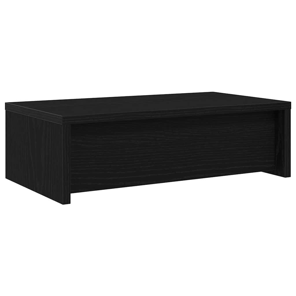 Monitor Stand with Drawers Black Oak 50x27x15cm Engineered Wood