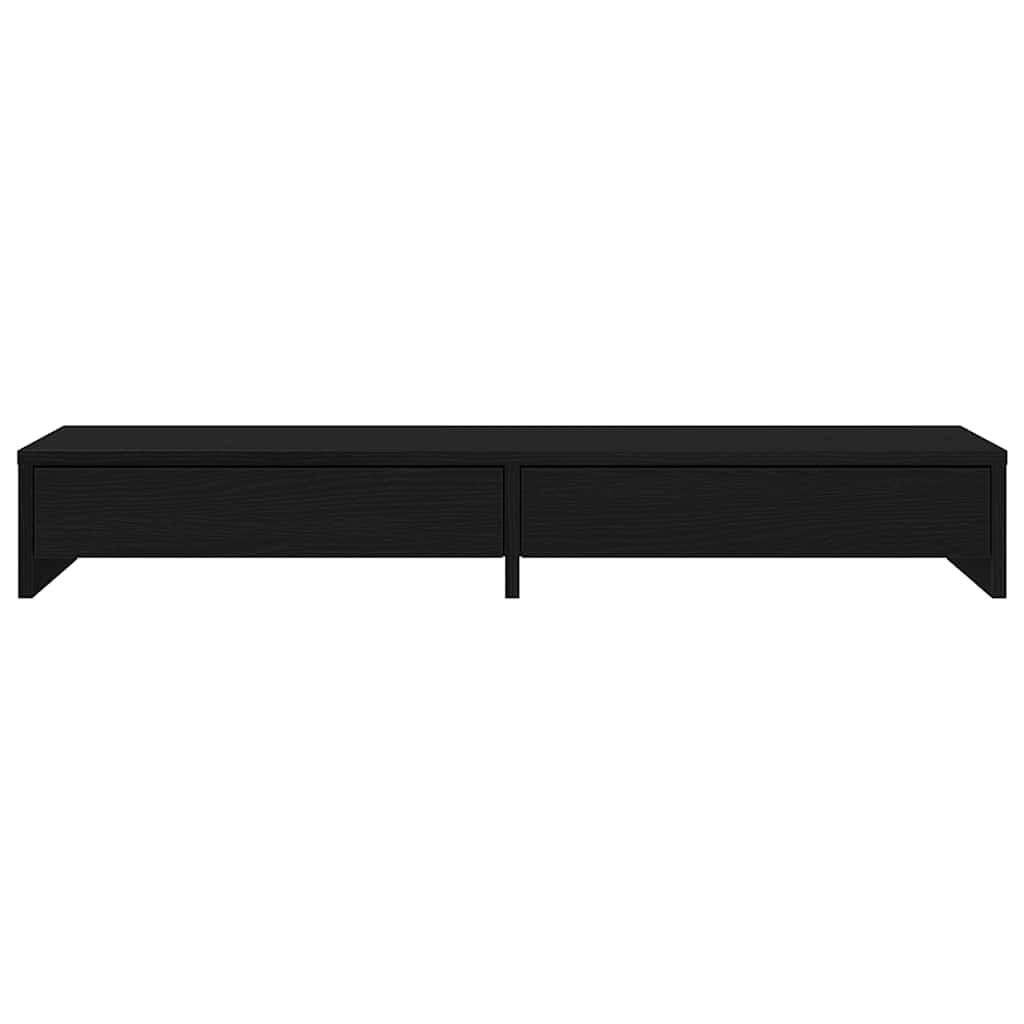 Monitor Stand with Drawers Black Oak 100x27x15 cm