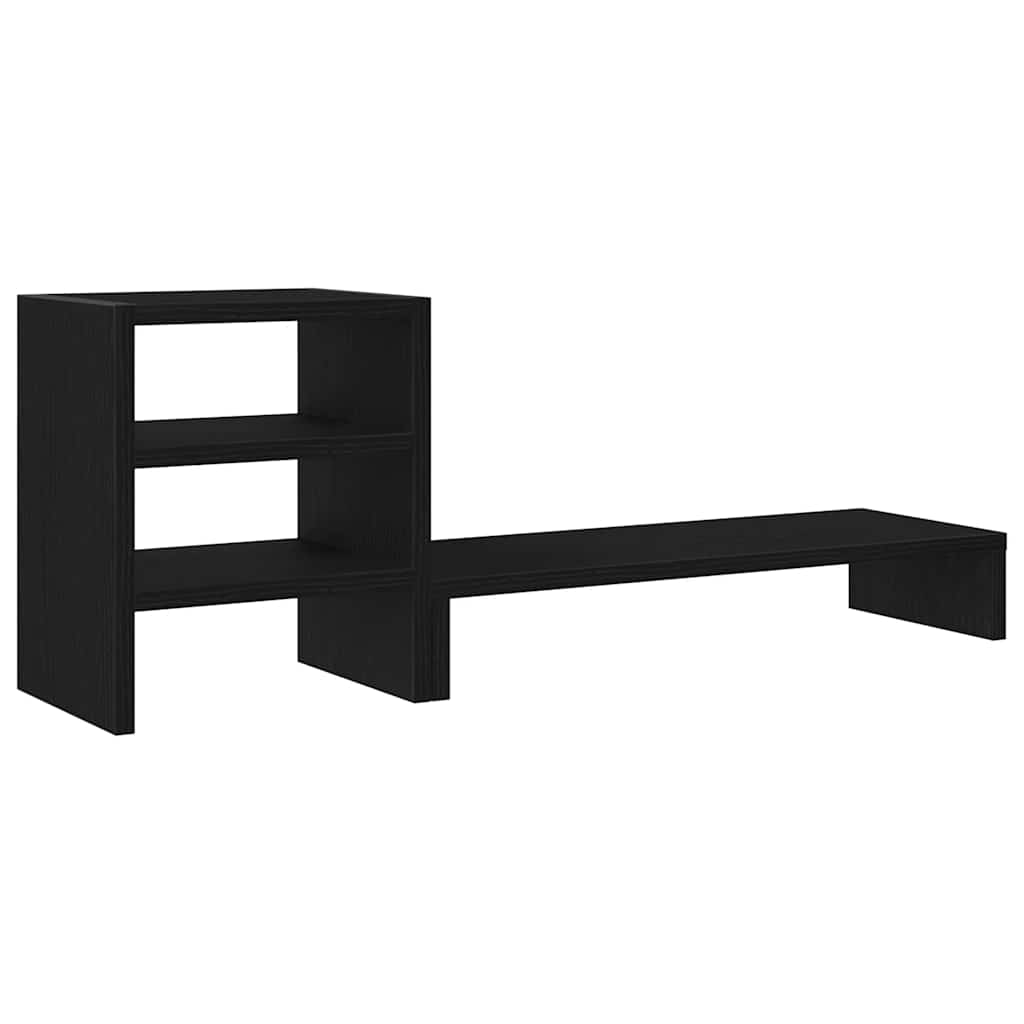 Monitor Stand with Desk Organiser Black Oak Engineered Wood