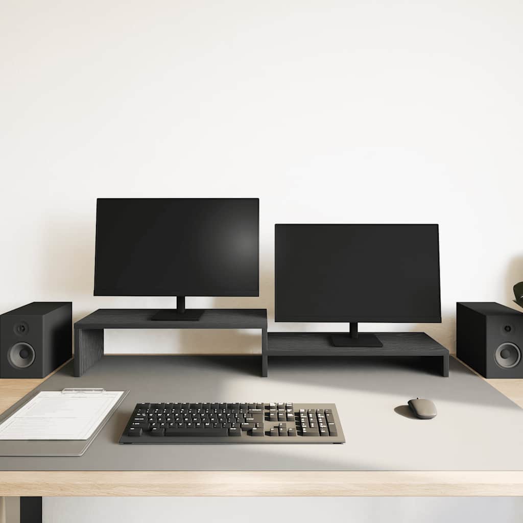 Monitor Stand Black Oak 54x22x15 cm Engineered Wood
