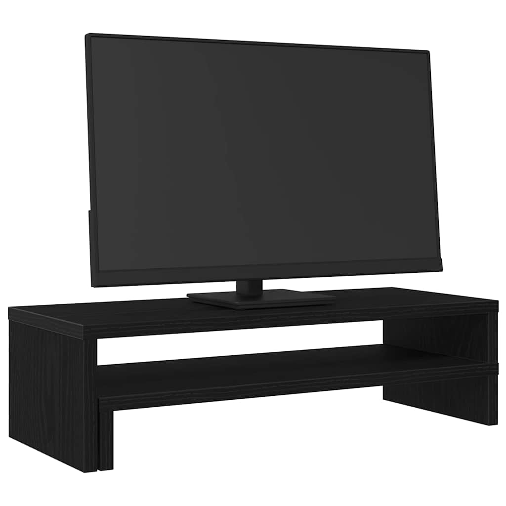 Monitor Stand Black Oak 54x22x15 cm Engineered Wood