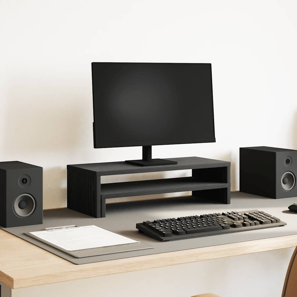 Monitor Stand Black Oak 54x22x15 cm Engineered Wood