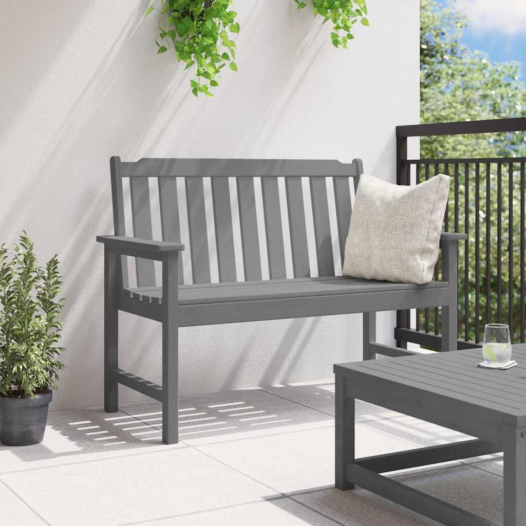 Garden Bench Light Grey 120 x 59 x 88 cm HDPE