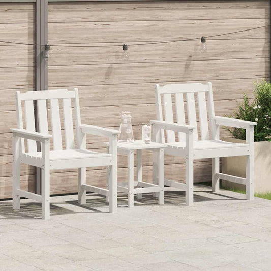 Garden Dining Chair 2 pcs White HDPE