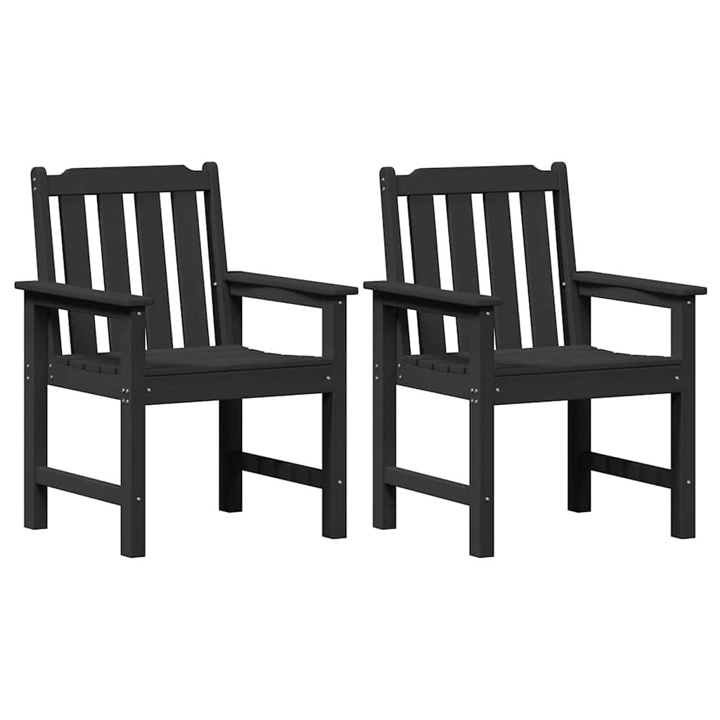 Garden Dining Chair 2 pcs Black 65.5 x 59 x 88 cm HDPE