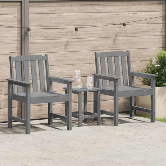 Garden Dining Chair 2 pcs Light Grey HDPE