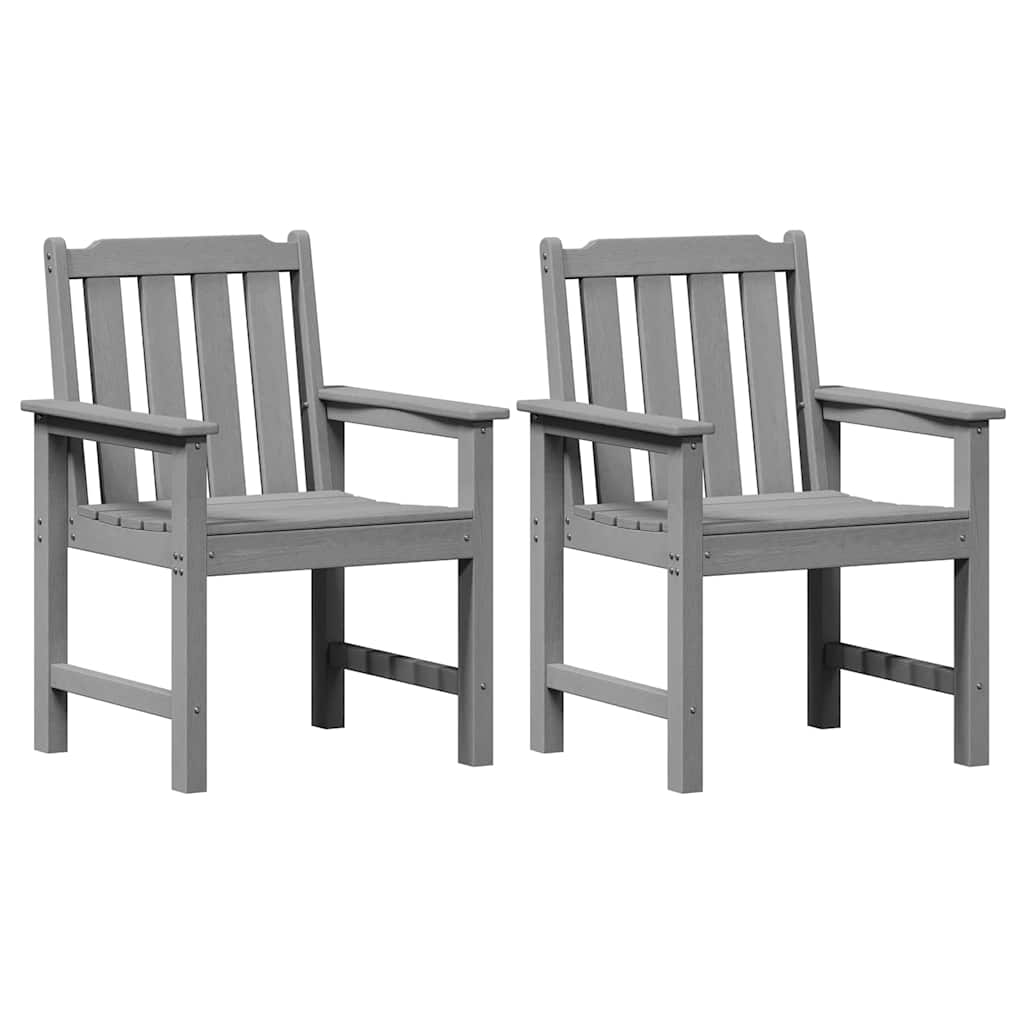 Garden Dining Chair 2 pcs Light Grey 65.5 x 59 x 88 cm HDPE
