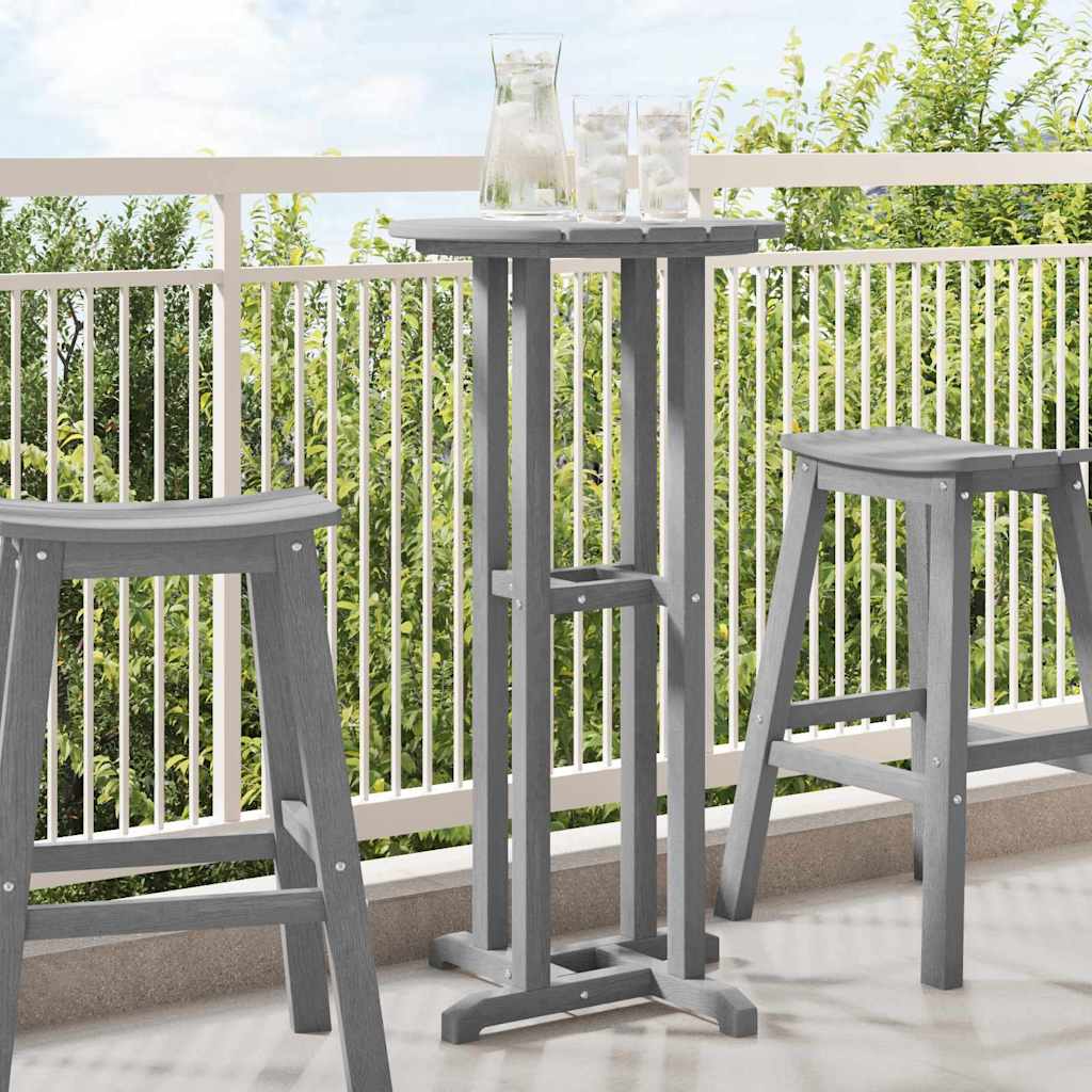 Bar Table Light Grey 55 x 55 x 107 cm Polyethylene