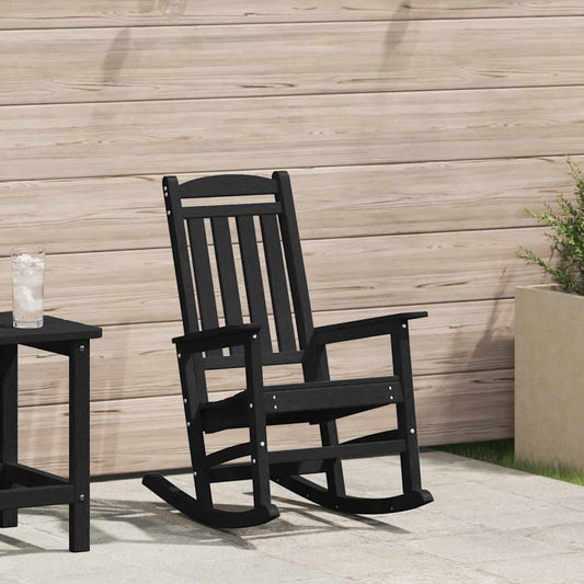 Garden Rocking Chair Black HDPE