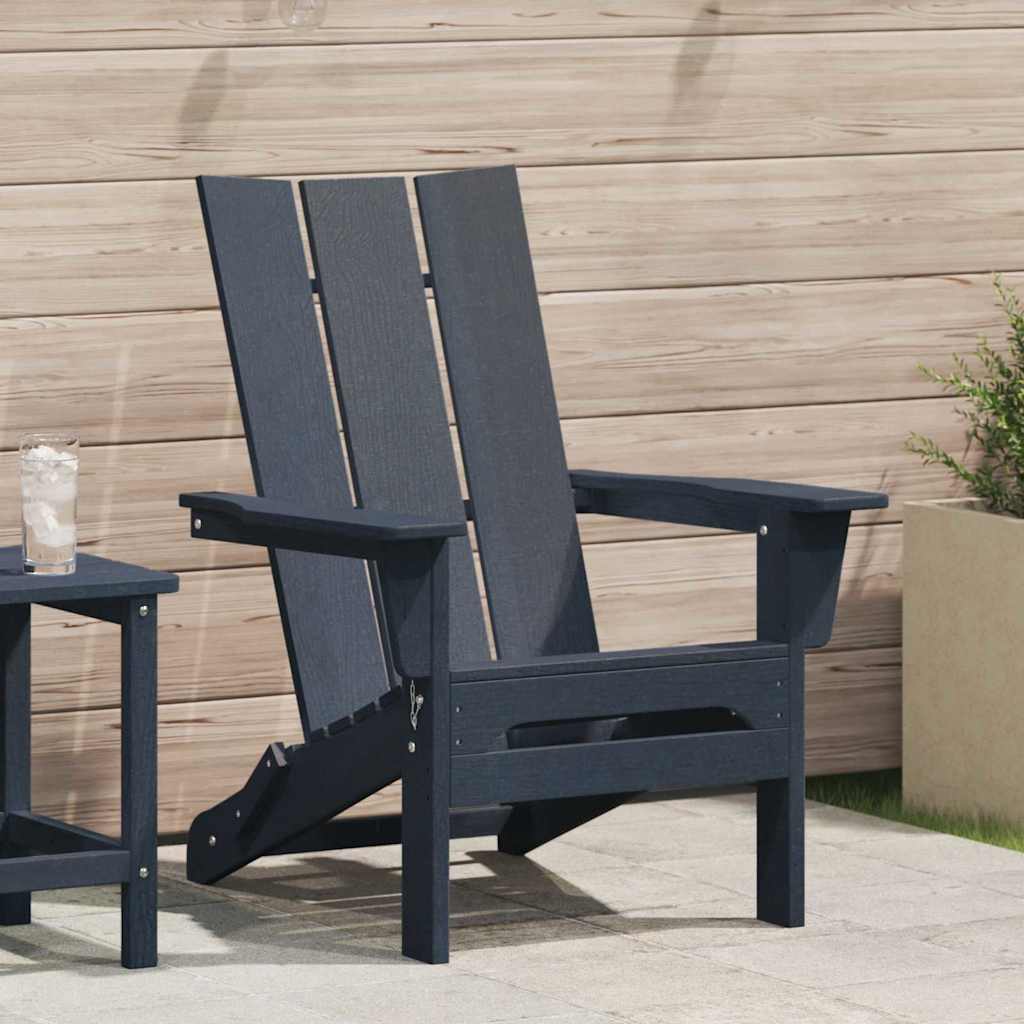 Folding Adirondack Chair Navy Blue 80.5 x 74.5 x 92 cm HDPE