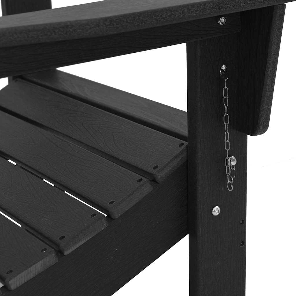 Folding Adirondack Chair Black 80.5 x 74.5 x 92 cm HDPE