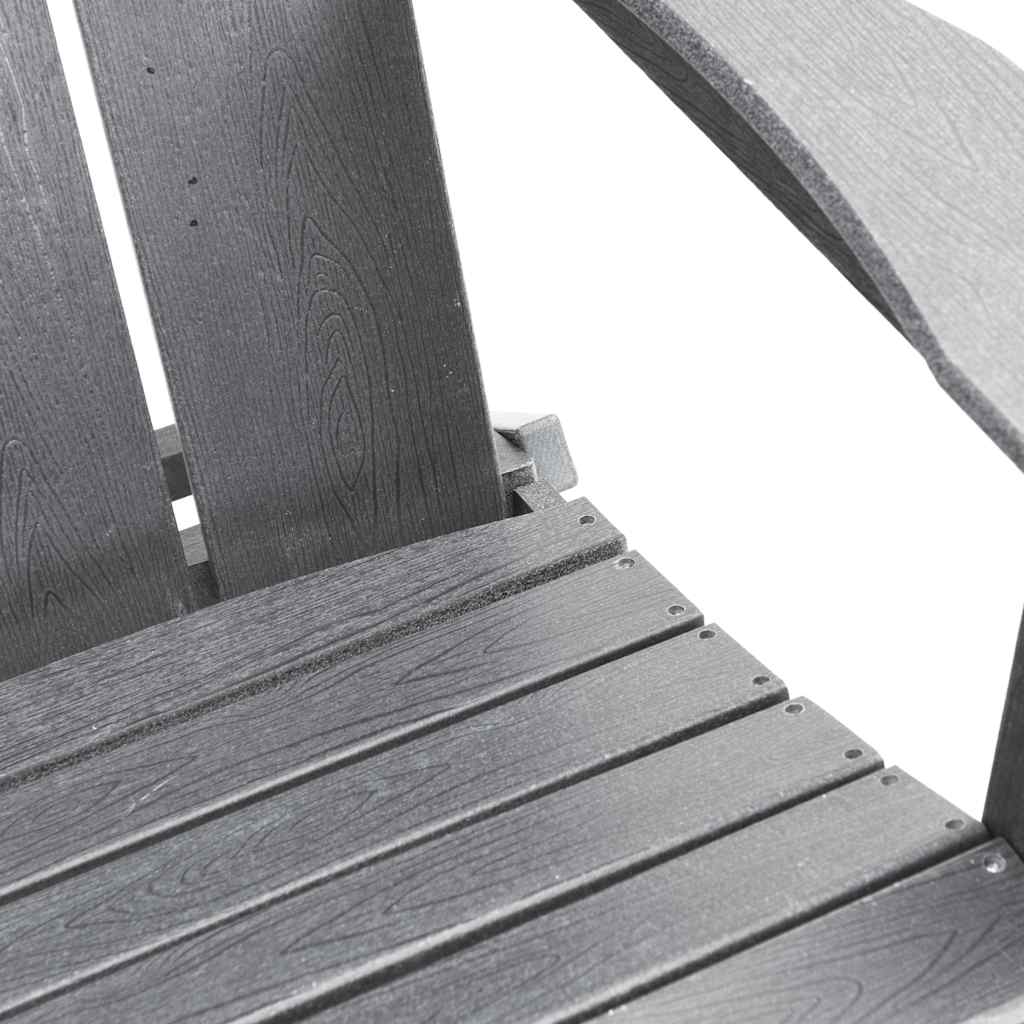 Folding Adirondack Chair Light Grey 80.5 x 74.5 x 92 cm HDPE