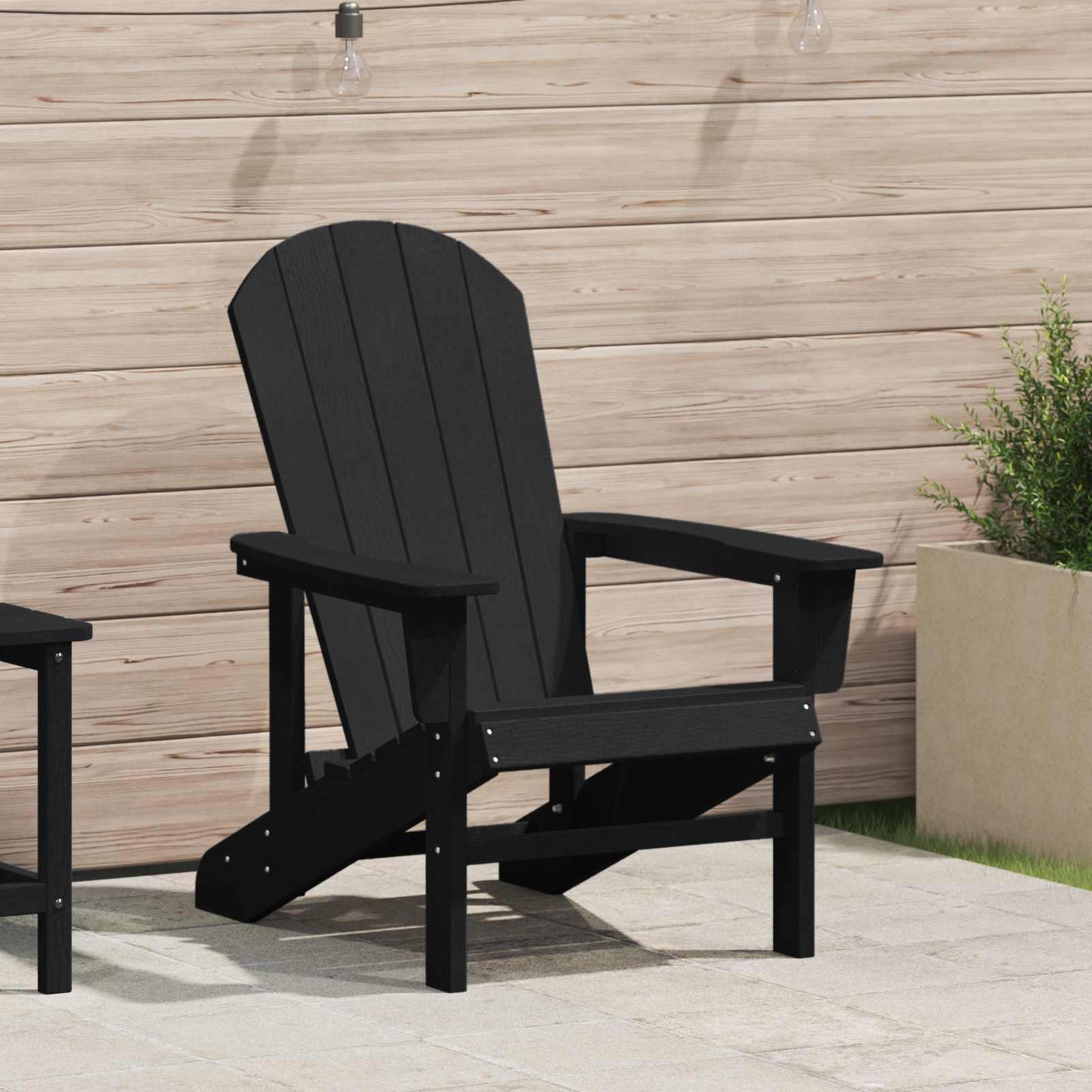 Adirondack Chair Black 82 x 74 x 92 cm HDPE