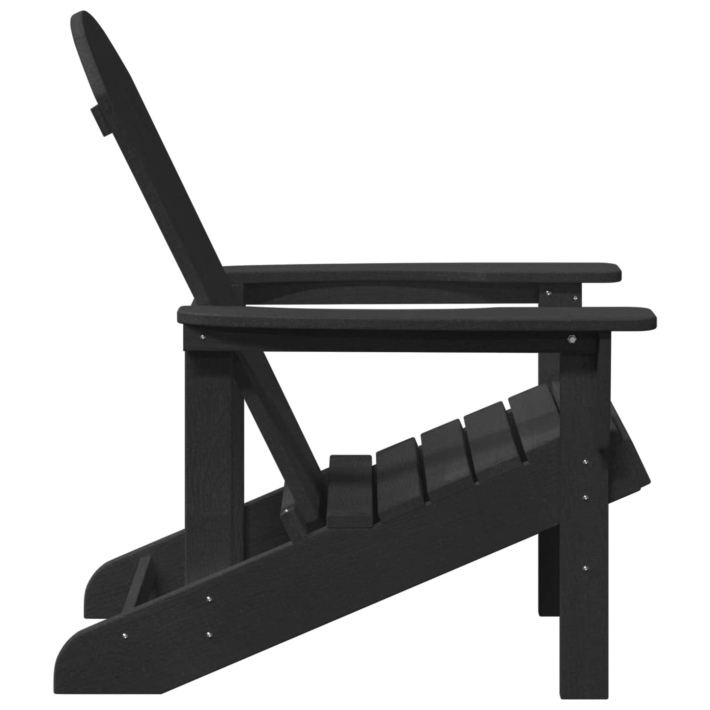 Adirondack Chair Black 82 x 74 x 92 cm HDPE