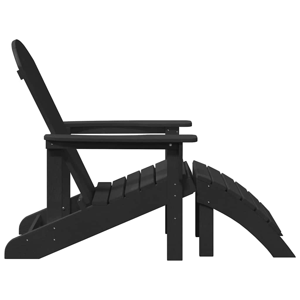 Adirondack Chair Black 82 x 74 x 92 cm HDPE