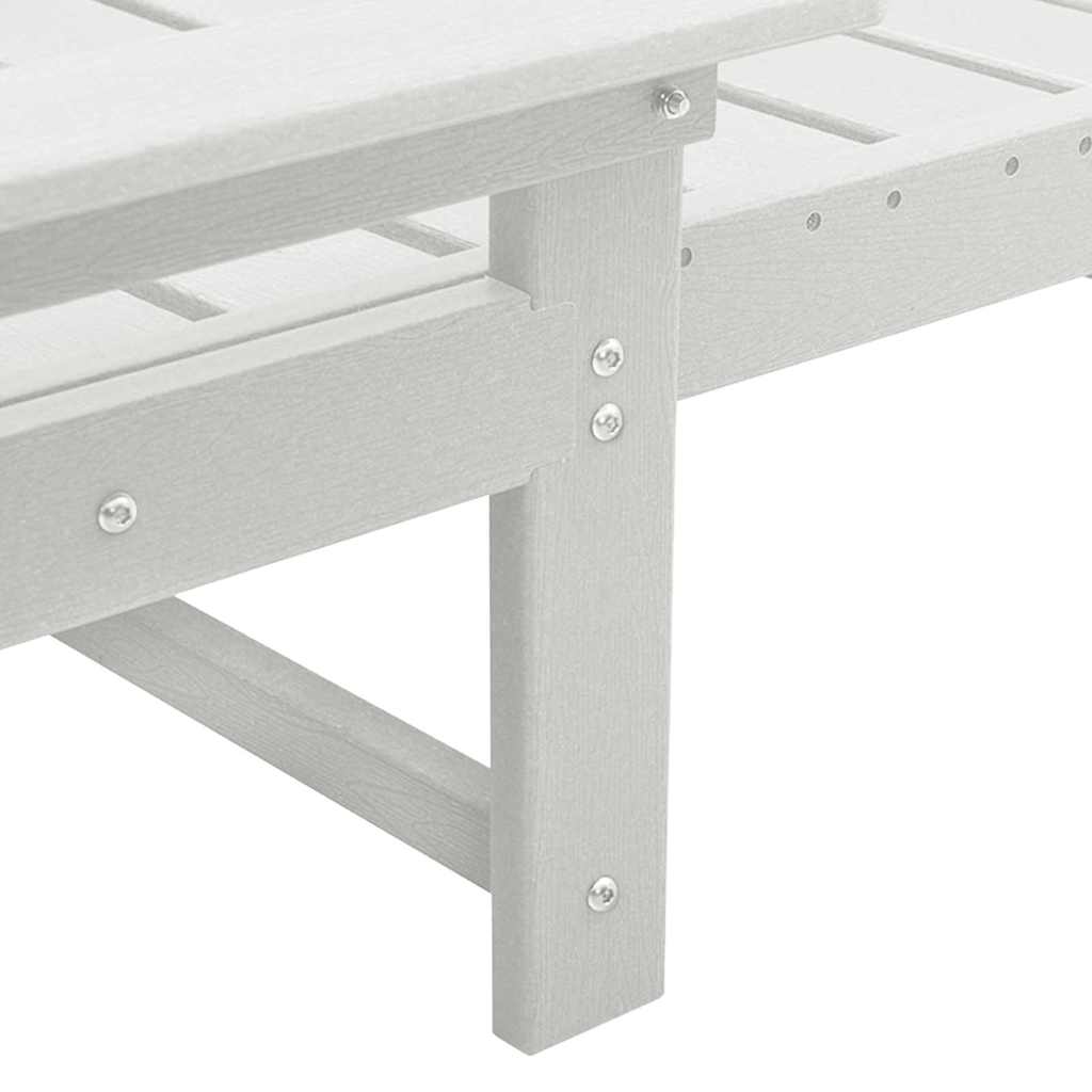 Sun Lounger White 195.5 x 53 x 98.5 cm HDPE