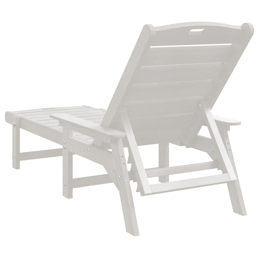 Sun Lounger White 195.5 x 53 x 98.5 cm HDPE