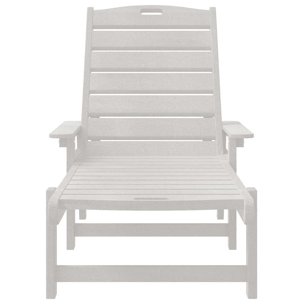 Sun Lounger White 195.5 x 53 x 98.5 cm HDPE