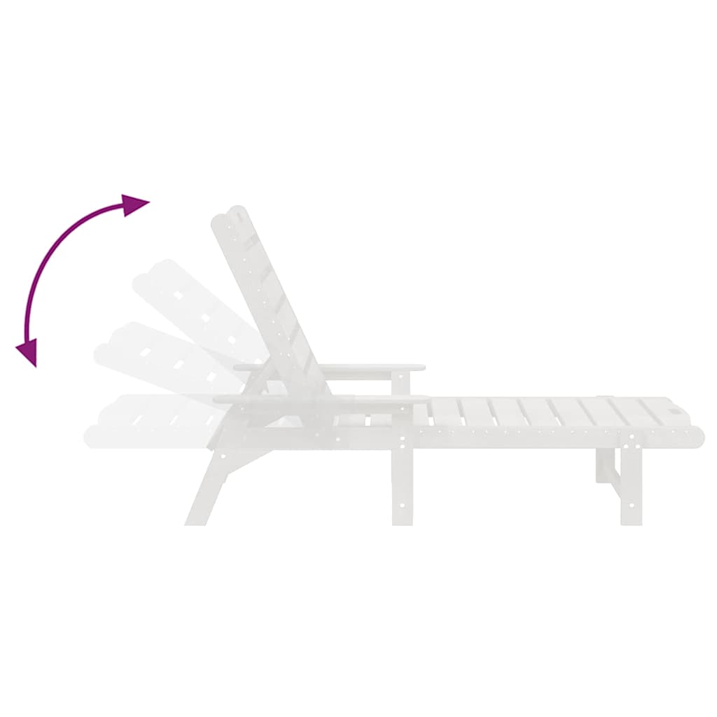 Sun Lounger White 195.5 x 53 x 98.5 cm HDPE