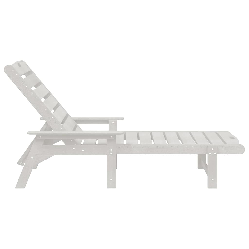 Sun Lounger White 195.5 x 53 x 98.5 cm HDPE